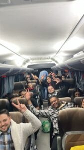 Foto coletiva de passageiros