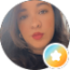 Depoimentos Clientes Blanc Vans Ana Paula Santos Close-up of a woman making a kissy face in a circular crop with a small star badge overlapping bottom-right corner.